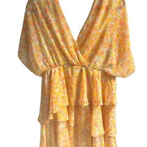 1.State Floral Ruffle Dress Womens Large